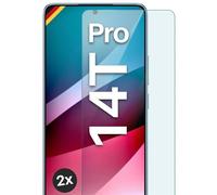 moex ShockProtect Lot de 2 films de protection d'écran en verre blindé pour Xiaomi 14T Pro, dureté 9H, anti-rayures et incassable, film de protection d'écran HD ultra transparent