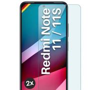moex ShockProtect Lot de 2 films de protection d'écran en verre trempé pour Redmi Note 11/Note 11S Dureté 9H Compatible avec n'importe quelle coque de téléphone portable