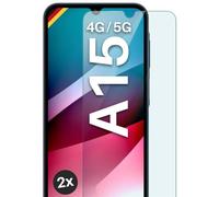 moex ShockProtect Lot de 2 films de protection d'écran en verre trempé pour Samsung Galaxy A15 (4G/5G) Dureté 9H Compatible avec n'importe quelle coque de téléphone portable