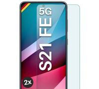 moex ShockProtect Lot de 2 films de protection d'écran en verre trempé pour Samsung Galaxy S21 FE 5G Dureté 9H Compatible avec toutes les coques de téléphone portable