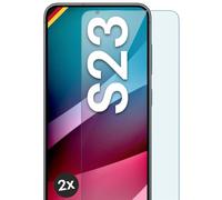 moex ShockProtect Lot de 2 films de protection d'écran en verre trempé pour Samsung Galaxy S23 Dureté 9H Compatible avec toutes les coques de téléphone portable