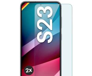 moex ShockProtect Lot de 2 films de protection d'écran en verre trempé pour Samsung Galaxy S23 Dureté 9H Compatible avec toutes les coques de téléphone portable