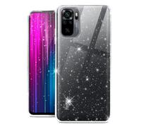 moex Sparky Case Coque de protection pour Redmi Note 10/Note 10S avec effet pailleté en silicone transparent fin et doux