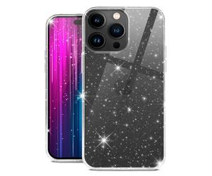 moex Sparky Case Coque de protection transparente en silicone compatible avec iPhone 14 Pro Max avec effet pailleté - Fine et douce - Transparent