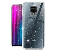 moex Sparky Coque de protection pour Redmi Note 9 Pro, avec effet scintillant, en silicone, transparente, fine et douce, design scintillant, transparent