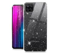 moex Sparky Coque de protection pour Samsung Galaxy A12, avec effet pailleté, en silicone transparent, fine et souple, transparente, scintillante