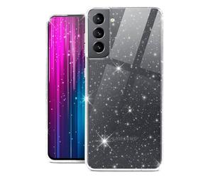 moex Sparky Coque de protection pour Samsung Galaxy S21, avec effet scintillant, en silicone, transparente, fine et douce, design scintillant, transparent