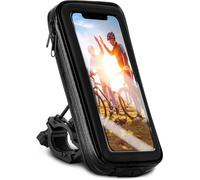moex Support de téléphone portable pour vélo compatible avec Motorola Moto G15, sacoche de guidon avec fenêtre, inclinable et rotatif, support de guidon étanche, noir