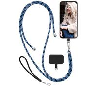 moex Unleash pour Apple iPhone 12/12 Pro - Chaîne de téléphone portable avec mousqueton - Cordon tour de cou amovible rapidement - Collier pour smartphone avec pad pour étui, chaîne de cape en bleu