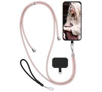 moex Unleash pour Samsung Galaxy A51 - Chaîne de téléphone portable avec mousqueton - Cordon tour de cou amovible rapidement - Collier pour smartphone avec pad pour étui, chaîne à suspendre en or rose