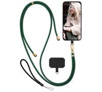 moex Unleash pour Samsung Galaxy Z Fold 4 - Chaîne de téléphone portable avec mousqueton - Cordon tour de cou amovible - Collier pour smartphone avec coussinet pour étui, chaîne en vert foncé