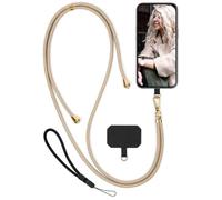 moex Unleash pour téléphone portable Doro Aurora A10 - Sans coque - Chaîne de téléphone portable universelle avec mousqueton - Bande amovible - Chaîne avec coussinet pour coque de téléphone portable