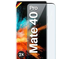 moex Verre blindé complet compatible avec Huawei Mate 40 Pro - Film de protection d'écran sans bord, film de protection 3D incurvé, transparent 2 x noir