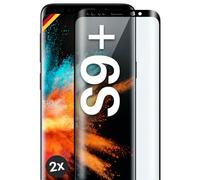 moex Verre blindé Full Screen compatible avec Samsung Galaxy S9 Plus - Film de protection sans bord, film de protection 3D incurvé, transparent 2 x noir