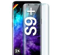 moex Verre de protection d'écran complet compatible avec Samsung Galaxy S9 Plus - Film de protection d'écran complet sans bordure, film de protection incurvé 3D, transparent, 2 x transparent
