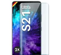 moex Verre de protection Full Screen compatible avec Samsung Galaxy S21 Ultra - Film de protection d'écran complet - Film de protection incurvé 3D - Transparent - 2 x transparent