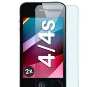 MoEx Verre trempé Compatible avec Apple iPhone 4s / iPhone 4 - Film de Protection en Verre, Film Protecteur d'écran incassable, Film de Verre Pare-balles Transparent, Lot de 2