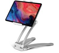 moex View Mount Support pour tablette et téléphone portable réglable en hauteur et support mural rotatif à 360 °, support stable en aluminium pour iPhone, iPad, Samsung Tab - Blanc