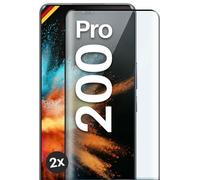moex Vitre de Protection Ecran Complet Compatible Honor 200 Pro - Film de Protection Ecran Plein Ecran - Incurvé 3D - Transparent - 2 x Noir