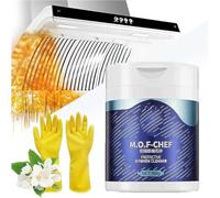 Mof Chef Poudre nettoyante protectrice pour cuisine, nettoyant pour taches d'huile lourde, nettoyant puissant en mousse, nettoyant de cuisine, nettoyant dégraissant résistant facile à enlever (1