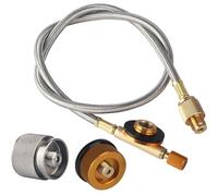 MOFBEAWK Rallonge d'adaptateur de gaz tressé pour petit réservoir de propane/butane/isobutane EN417 Sortie de valve Lindal (adaptateur, 3 en 1)