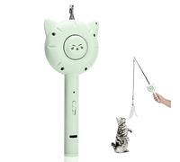 Mofesun Brosse pour chat d'intérieur 3 en 1, brosse pour chat avec bouton de déverrouillage, jouet à plumes pour chat, câlins et miaulement