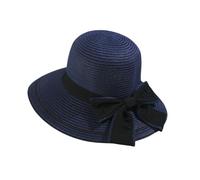 MOFFNNOL Chapeau de Paille Chapeau De Paille Femme Summer Seaside Sun Hat Plage Pêcheur De Pêche-Bleu Marine