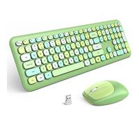 MOFii Ensemble clavier et souris sans fil, clavier d'ordinateur pleine taille, connexion USB 2,4 GHz, souris sans fil mignonnes pour PC/ordinateur portable/Mac
