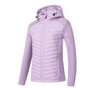 MoFiz Doudoune légère de Capuche pour Femme Veste Randonnée Softshell avec fermeture éclair pour Sport Veste hybride femme Veste Polaire avec fermeture éclair pour Course Violet claire M