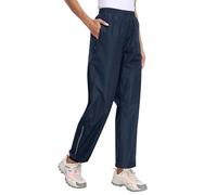 MoFiz Pantalon Imperméable Femme Surpantalon Pantalon de Randonnée Léger Pliable Pantalons de Pluie pour Cyclisme Trekking Extérieur Marche Pêche Bleu Marine Taille EU M