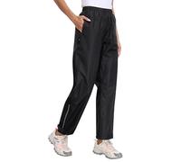 MoFiz Pantalon Imperméable Femme Surpantalon Pantalon de Randonnée Léger Pliable Pantalons de Pluie pour Cyclisme Trekking Extérieur Marche Pêche Noir Taille EU M