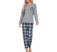 MoFiz Pyjama Femme Hiver Ensemble de Pyjama Noel Confortable Haut Manche Longue Bas Pyjama Femme à Carreaux 781-56 M