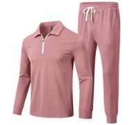 MoFiz Survêtement pour homme 2 pièces Ensemble de jogging Survêtement fermeture éclair 1/4 hauts à manches longues pantalon de jogging tenues décontractées pour hommes, Medium