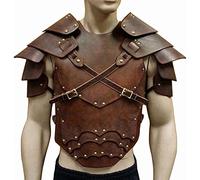 MOFLYS Armure De Poitrine Médiévale Ajustable De Qualité Supérieure Protecteur en Similicuir Viking Knight Armor Épaulettes pour Hommes Gladiateur Protecteur D'épaule Style Médiéval