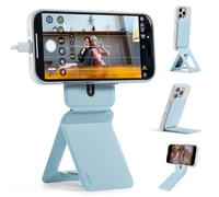 MOFT Trepied Smartphone pour iPhone 17/16/15/14/13 Serie Compatible avec MagSafe, Trepied iPhone Portable avec 3 Modes pour Self-vlogging, Parcourir, Photographie Macro, Appel Vidéo, Bleu Brumeux