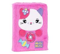 Mofu Mofu Agenda scolaire 2026-2027, 12 mois, pour école primaire et moyenne, couverture en peluche et détails brodés, 352 pages colorées avec activités et jeux, pour enfants et filles, 13 x 18,5 cm