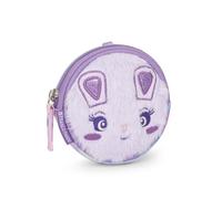 Mofu Mofu Mofu Porte-monnaie officiel avec fermeture éclair pratique, idéal pour ranger des pièces et autres petits objets, idée cadeau filles et filles, 9 x 3 cm, lilas