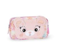 MOFU MOFU - Sac de rangement officiel Mofu Mofu pour sacs et sacs à dos, avec fermeture éclair pratique et détails moelleux, idée cadeau pour filles et garçons, 22 x 12 x 7 cm, Rose, Décontracté