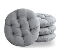 MOFXWHE Lot de 4 Coussins de Chaise Ronds de 40 cm,Coussins de Sol Ronds Confortables pour l'intérieur et l'extérieur, la Cuisine, Le Jardin, la Salle à Manger,Le Salon, la Chambre d'études,Gris Foncé