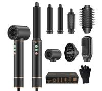 MogaWave Air Styler 7 en 1 Hair styler set avec 110000 TR/MIN Seche Cheveux 20m/s, Brosse Soufflante, Brosse Chauffante, Air Fer A Boucler, Airbrush 7 en 1 pour Sécher, Boucler, Donner du Volume