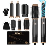Mogawave Air Styler Pro Seche Cheveux 6 en 1, 1000w Brosse Soufflante Hair Styler,Brosse de Sèche - Cheveux Multifonction,Pour Cheveux Bouclés et Lissés,Température Vitesse du vent Réglable