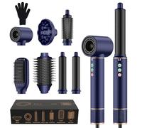 MogaWave Air Styler Seche Cheveux 7 en 1 Brosse Souflante de 110000 tr/min 20M/S pour un Séchage Rapide, Airbrush Hair Styler de 320 Millions d'Ions avec Fer A Boucler, Brosse Lissante