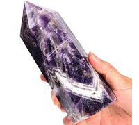 MOGEMT Grande tour d'obélisque de guérison en améthyste à 6 facettes pour thérapie de méditation Reiki Chakra 0,7 à 0,9 kg
