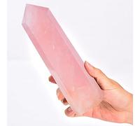 MOGEMT Tour obélisque en quartz rose naturel avec pointe en cristal de guérison, 6 facettes, thérapie de méditation Reiki Chakra 0,5 à 0,2 kg