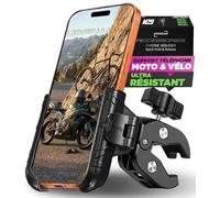 MOGGAM Support Téléphone Vélo Ultra Résistant Antivibrations avec Pince en Aluminium Blocage 1S Rotation 360° Support Téléphone Moto pour Guidon VTT Vélo de Route Trottinette Électrique Scooter