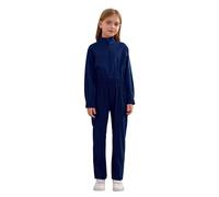 Moggemol Combinaison De Travail Pour Enfants Manches Longues Bleu De Travail Combinaison Plombier Mécanicien Vêtement Une Pièce Rallye Jumpsuit Bleu marine 7-8 ans