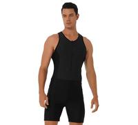 Moggemol Combinaison Triathlon Homme Une Pièce sans Manches pour Compétition Entraînement Natation Course Vélo Course À Pied Combinaison Néoprène Noir XXL