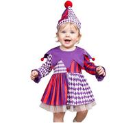 Moggemol Costume Clown Pour Baby Mädchen Bonnet Robe Manches Longues Habillage Cirque Pour Comédie Et Photos