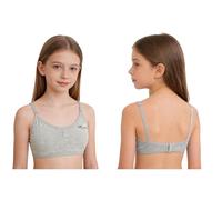 Moggemol Enfant Mädchen Ballet Danse sous Vêtement Soutien Gorge Amorti Soutien Gorge Entraînement Exercice Soutenu Amorti Premier Entraînement Yoga Workout Gris Taille Unique