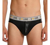 Moggemol Slips en Latex pour Hommes sous Vêtements en Gomme Imperméables Caleçon avec Élastique Au Niveau La Taille Et Poche pour Boursouflure Noir XL